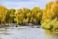 Two fishers rowing down a river in Colorado.